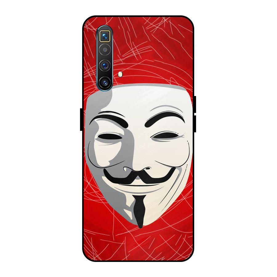 Anonymous Mask Abstract Metal Back Case for Realme X3 SuperZoom