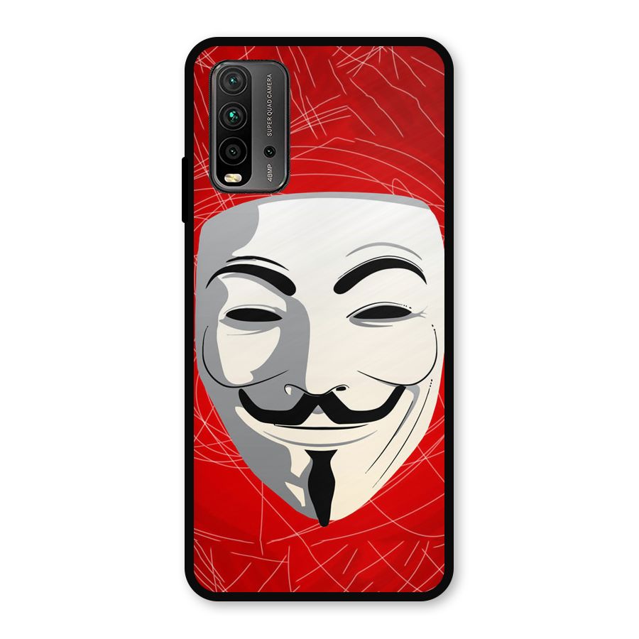 Anonymous Mask Abstract Metal Back Case for Redmi 9 Power