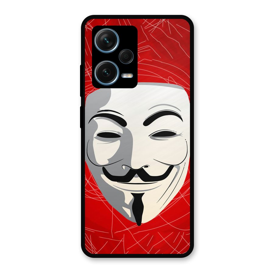 Anonymous Mask Abstract Metal Back Case for Redmi Note 12 Pro Plus 5G