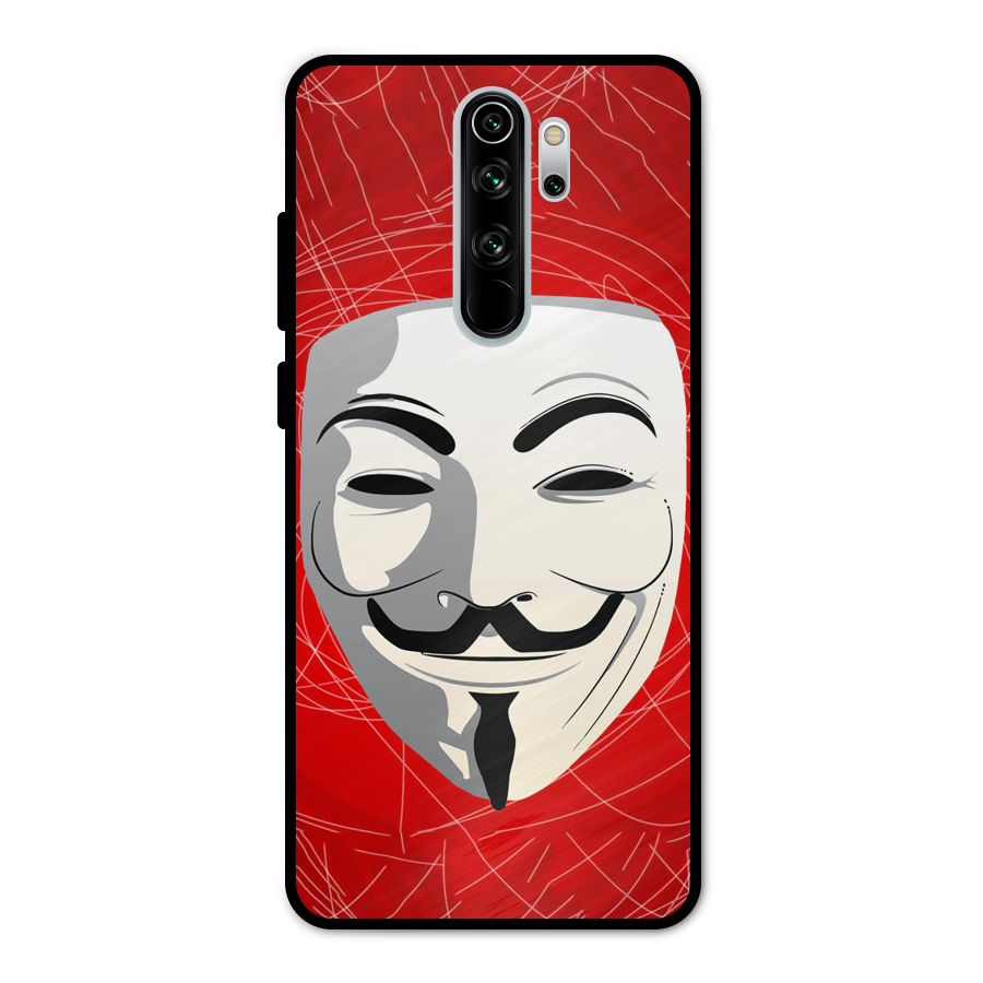 Anonymous Mask Abstract Metal Back Case for Redmi Note 8 Pro