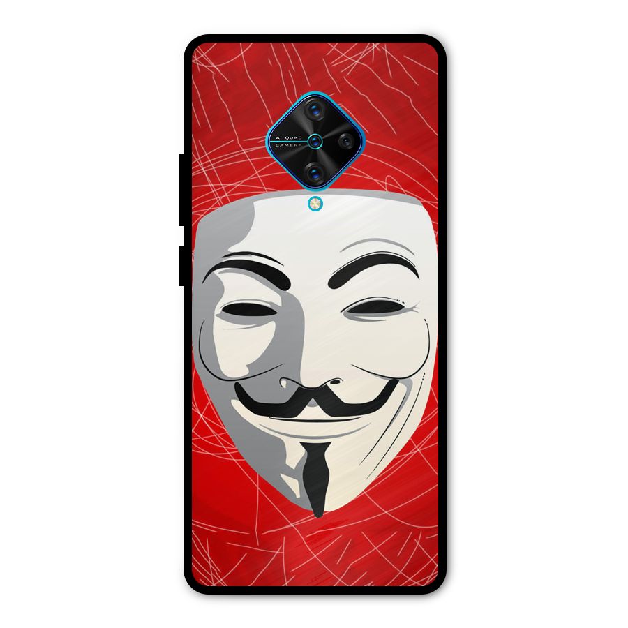Anonymous Mask Abstract Metal Back Case for Vivo S1 Pro