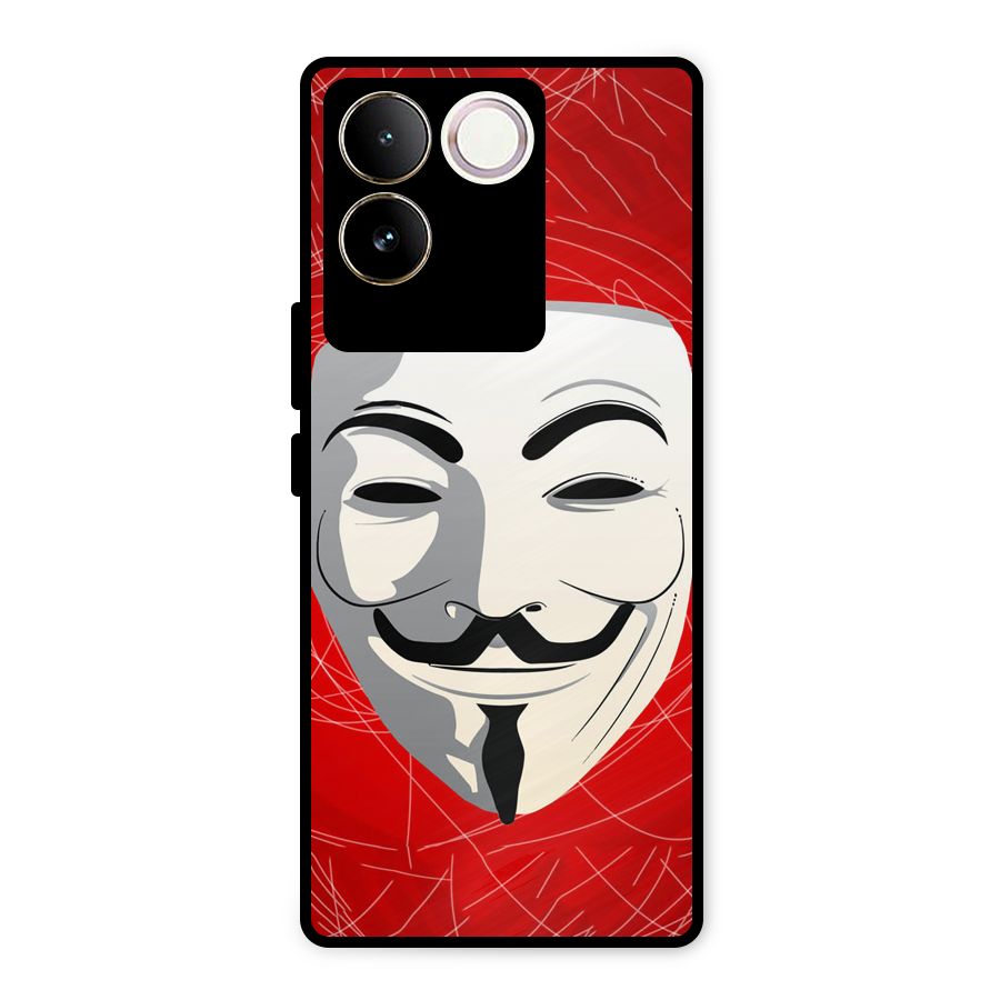Anonymous Mask Abstract Metal Back Case for Vivo T2 Pro