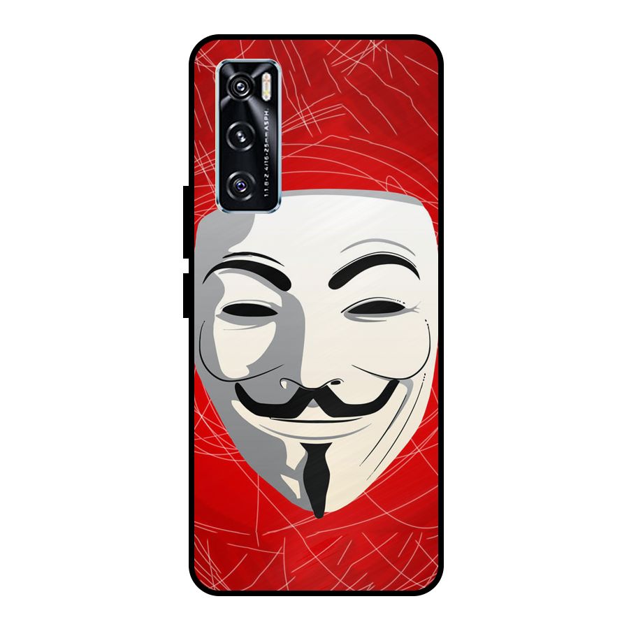 Anonymous Mask Abstract Metal Back Case for Vivo V20 SE
