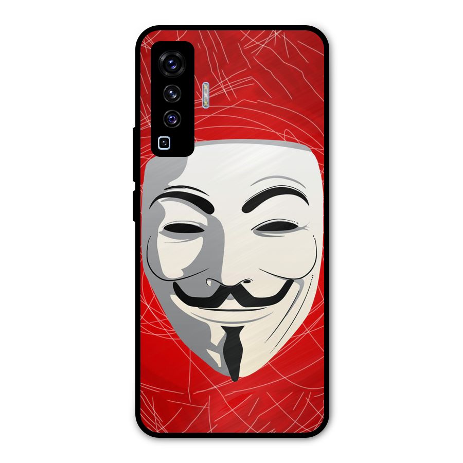 Anonymous Mask Abstract Metal Back Case for Vivo X50