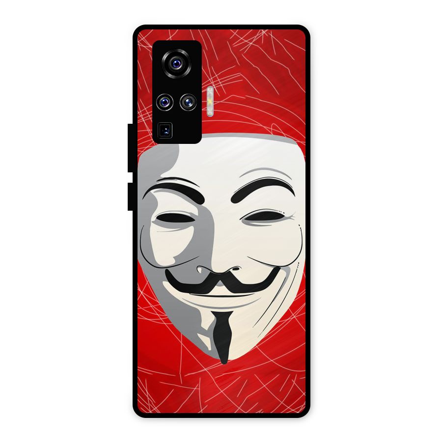 Anonymous Mask Abstract Metal Back Case for Vivo X50 Pro
