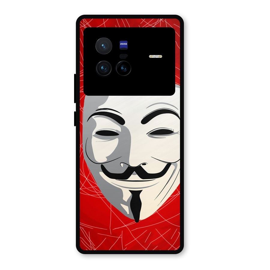 Anonymous Mask Abstract Metal Back Case for Vivo X80