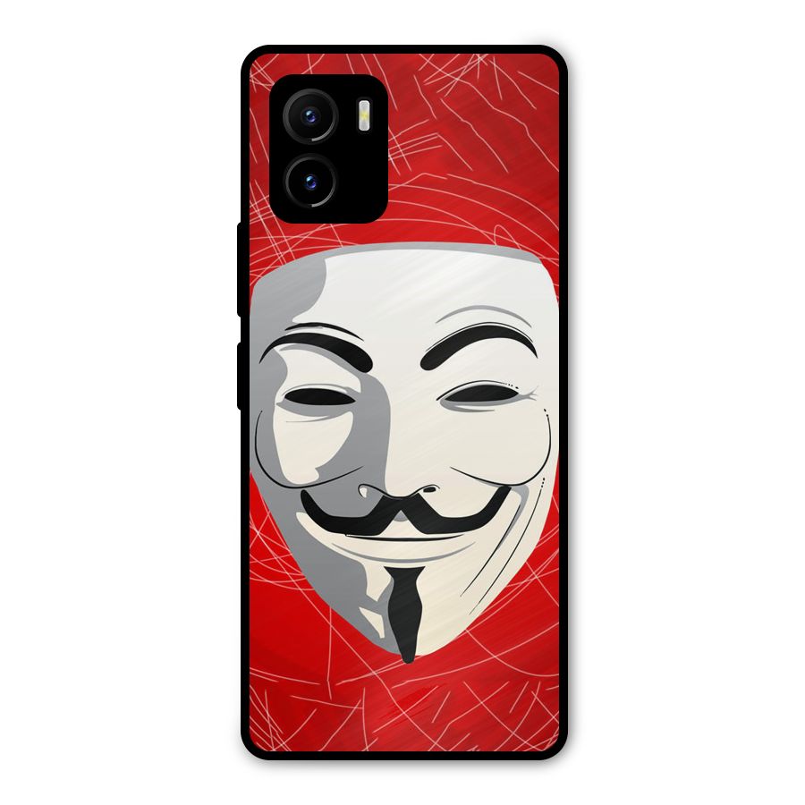 Anonymous Mask Abstract Metal Back Case for Vivo Y15s