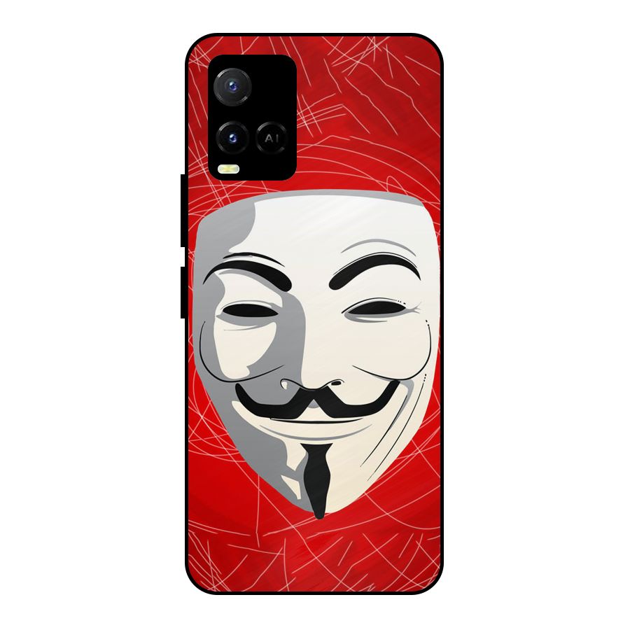 Anonymous Mask Abstract Metal Back Case for Vivo Y21A