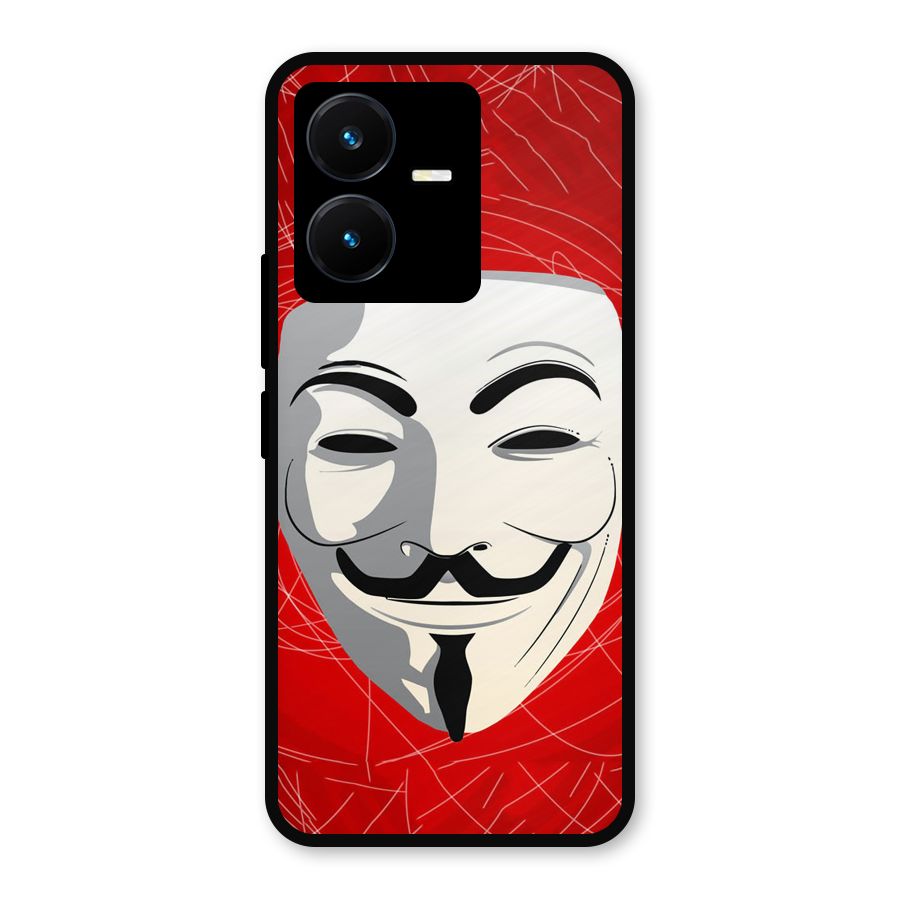 Anonymous Mask Abstract Metal Back Case for Vivo Y22