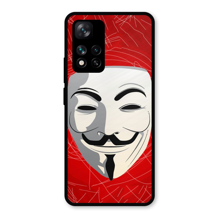 Anonymous Mask Abstract Metal Back Case for Xiaomi 11i Hypercharge 5G