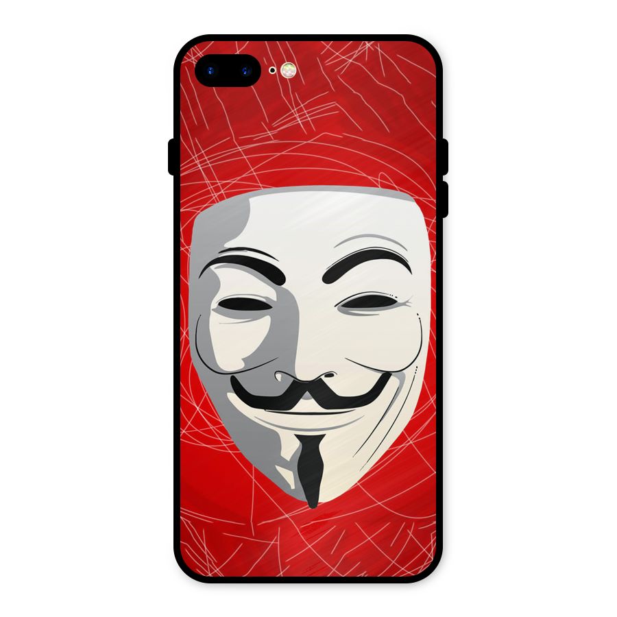 Anonymous Mask Abstract Metal Back Case for iPhone 8 Plus