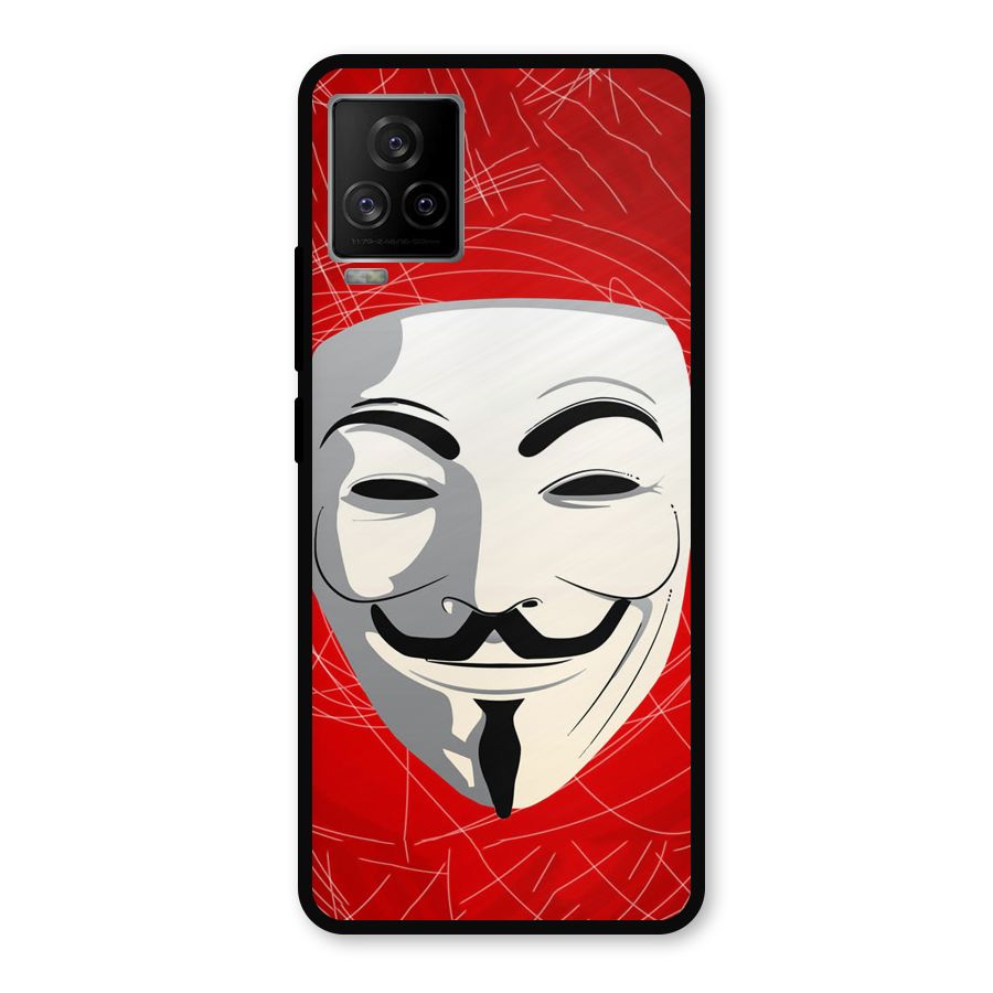 Anonymous Mask Abstract Metal Back Case for iQOO 7 Legend 5G