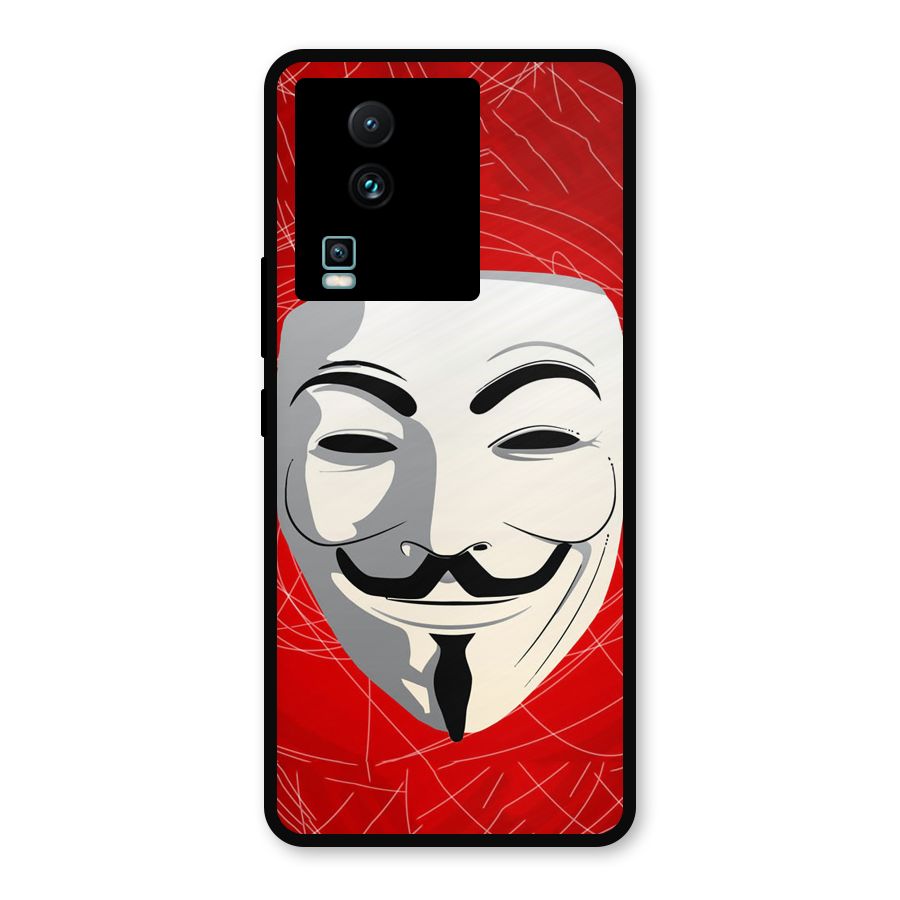 Anonymous Mask Abstract Metal Back Case for iQOO Neo 7 Pro