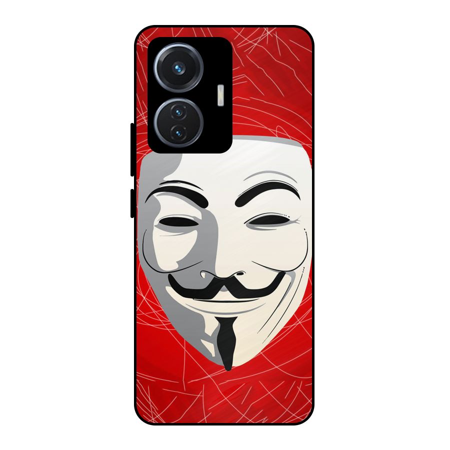 Anonymous Mask Abstract Metal Back Case for iQOO Z6 44W