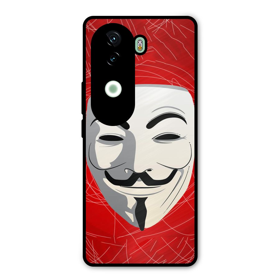 Anonymous Mask Abstract Metal Back Case for iQOO Z9s