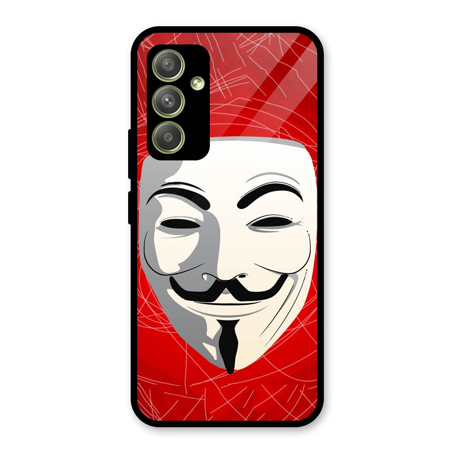 Anonymous Mask Abstract  Glass Back Case for Galaxy A54