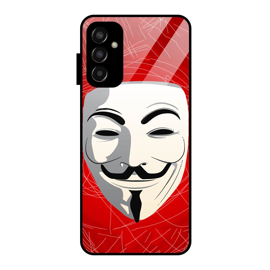 Anonymous Mask Abstract  Glass Back Case for Galaxy F13