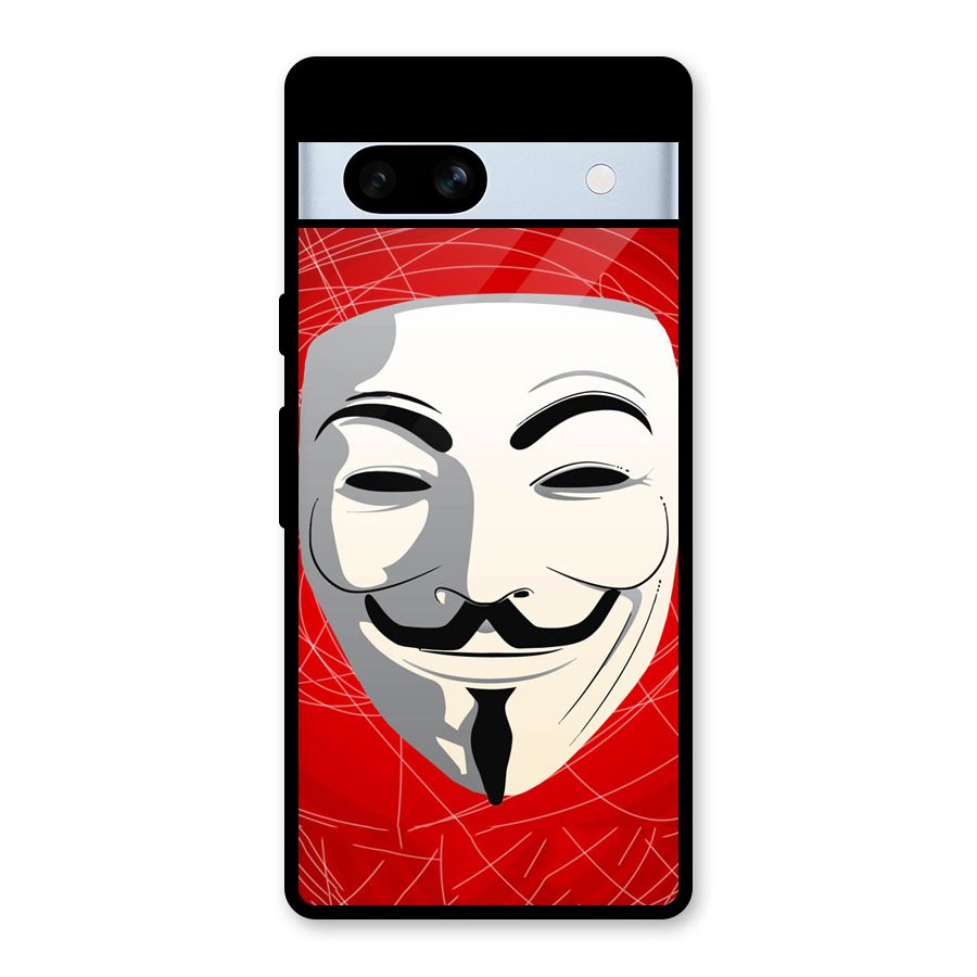 Anonymous Mask Abstract  Glass Back Case for Google Pixel 7a