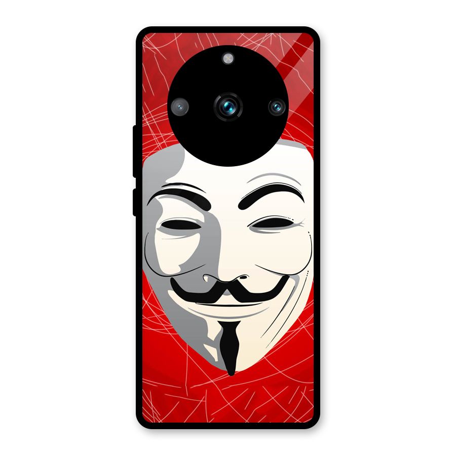 Anonymous Mask Abstract  Glass Back Case for Realme 11 Pro Plus