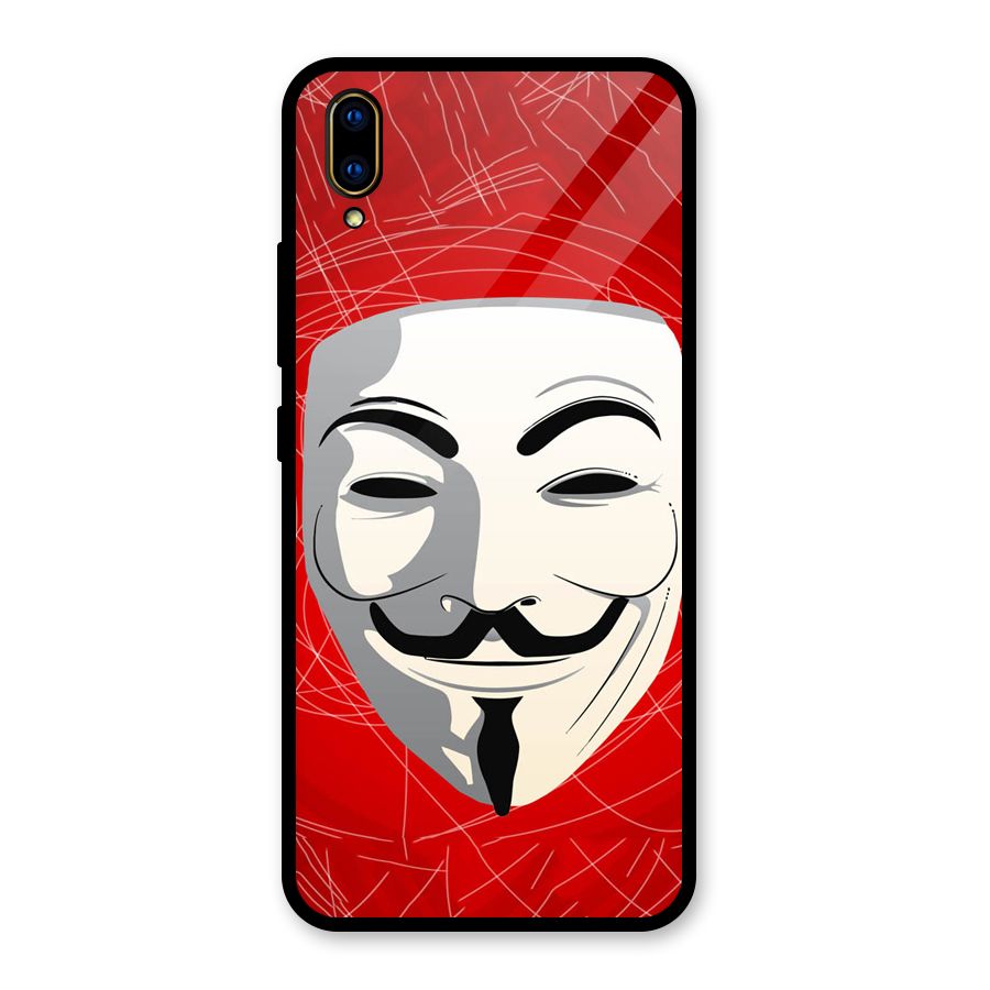Anonymous Mask Abstract  Glass Back Case for Vivo V11 Pro