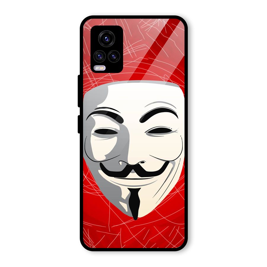 Anonymous Mask Abstract  Glass Back Case for Vivo V20 2021