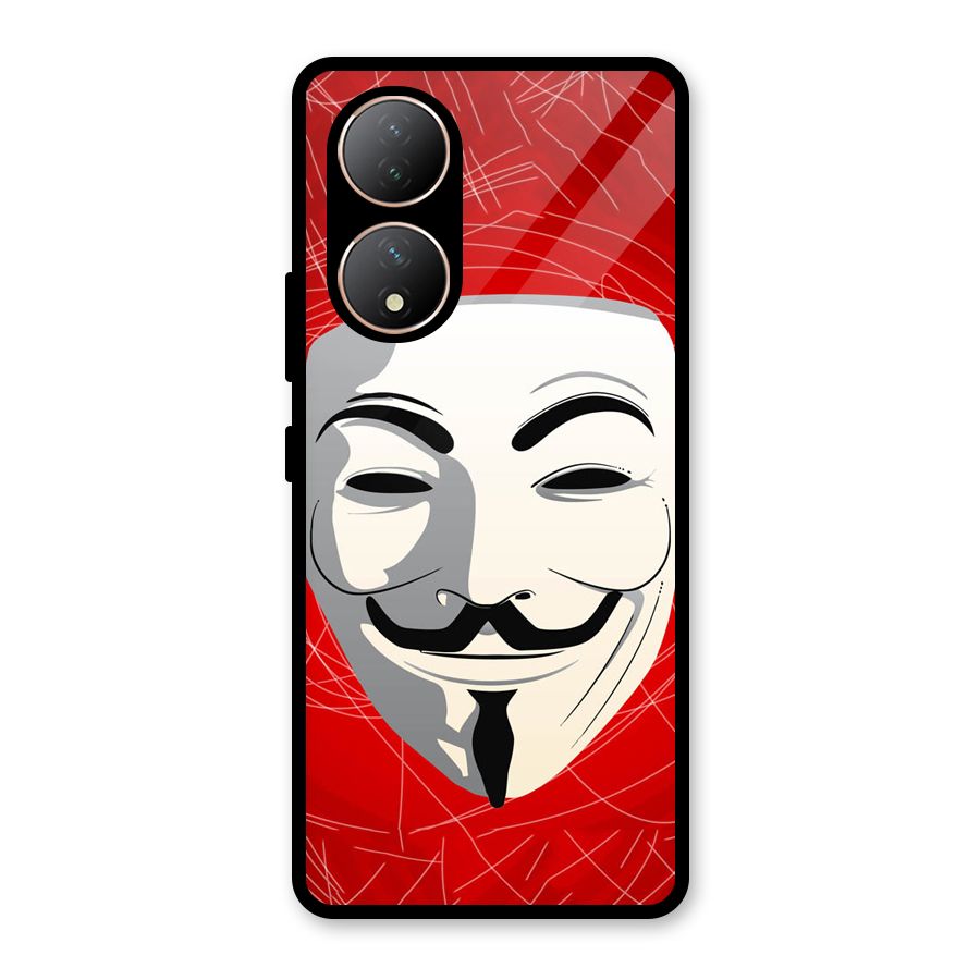 Anonymous Mask Abstract  Glass Back Case for Vivo Y100A