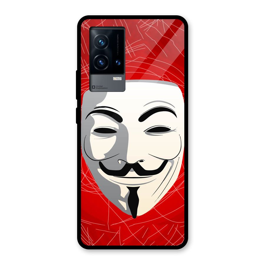 Anonymous Mask Abstract  Glass Back Case for iQOO 9 5G