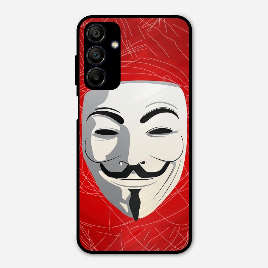 Anonymous Mask Abstract  Metal Back Case for Galaxy A15 5G