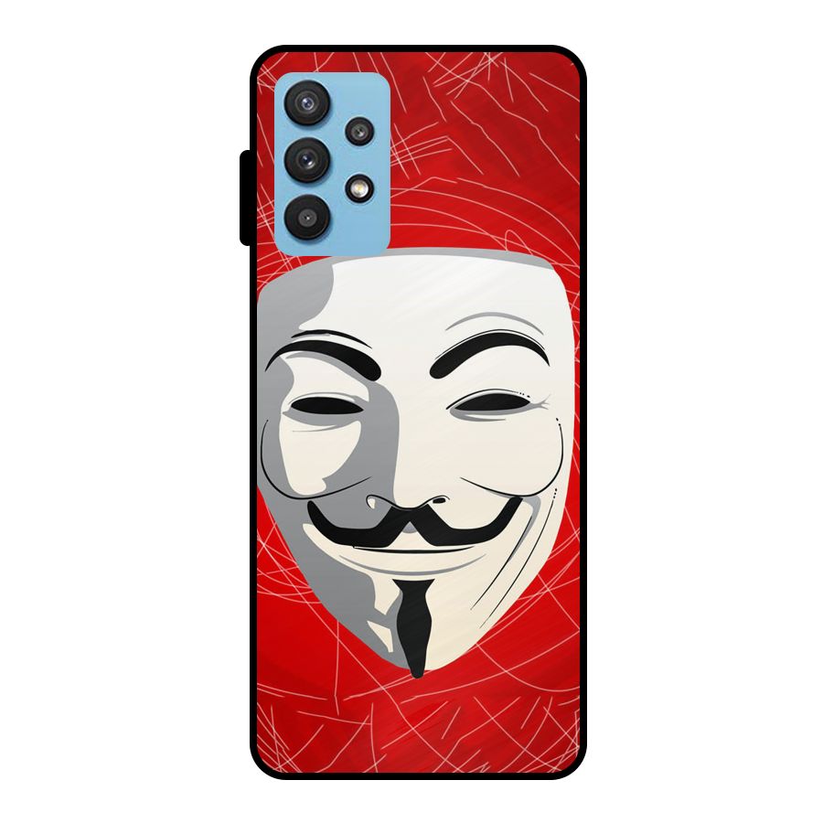 Anonymous Mask Abstract  Metal Back Case for Galaxy M32 5G