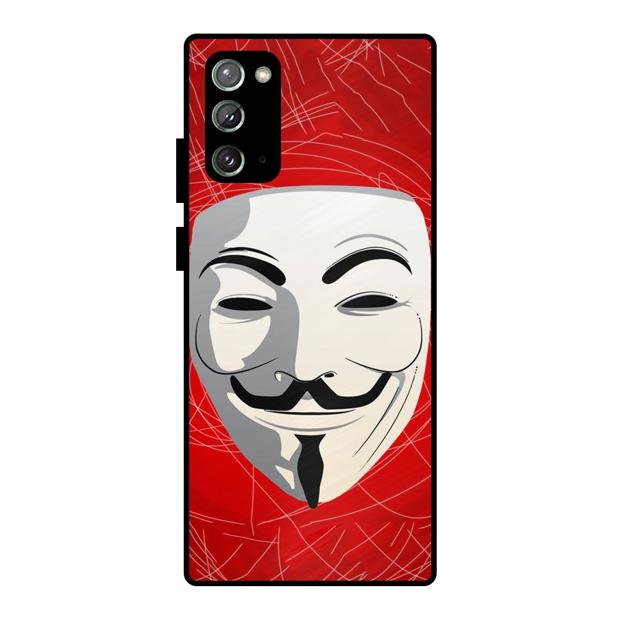 Anonymous Mask Abstract  Metal Back Case for Galaxy Note 20