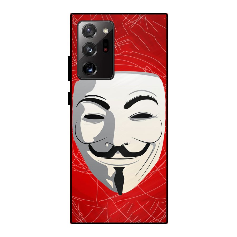 Anonymous Mask Abstract  Metal Back Case for Galaxy Note 20 Ultra