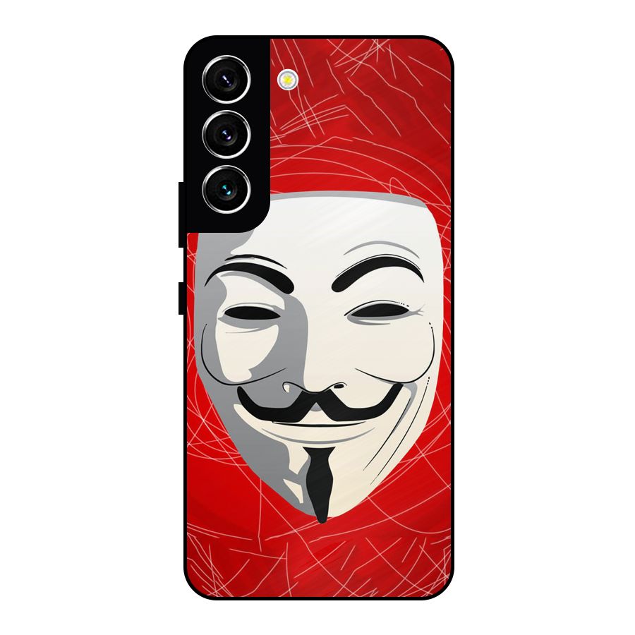 Anonymous Mask Abstract  Metal Back Case for Galaxy S22 5G
