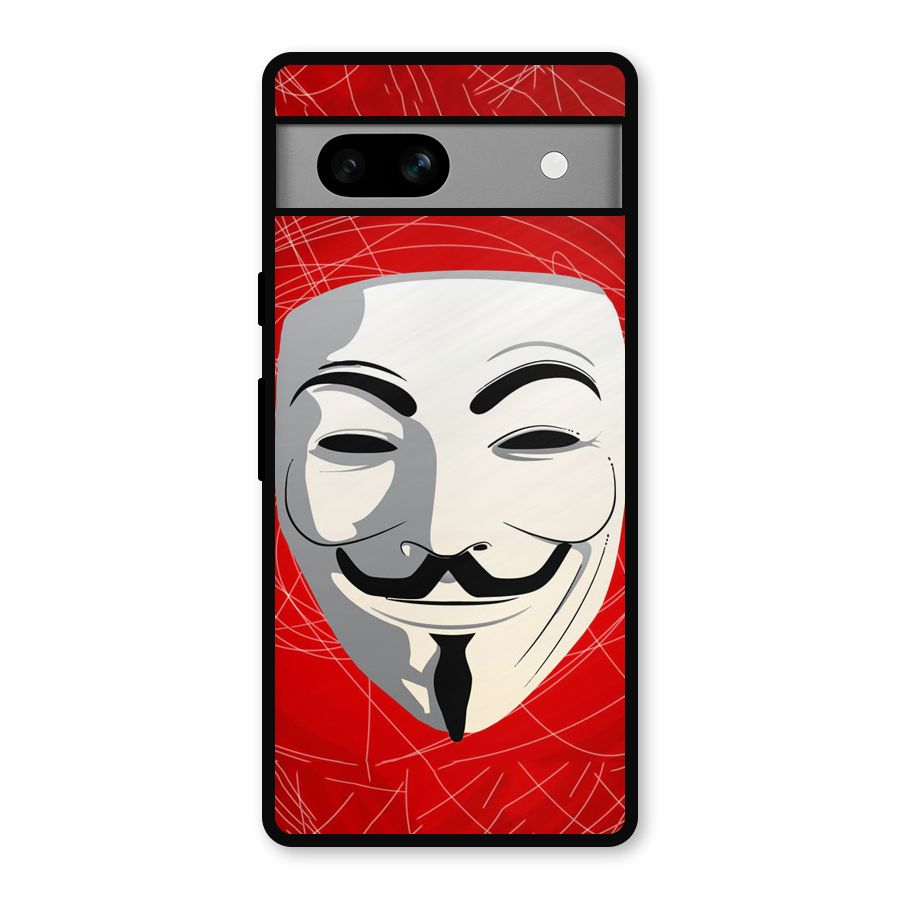 Anonymous Mask Abstract  Metal Back Case for Google Pixel 7a