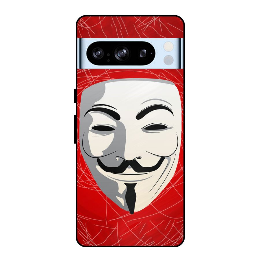 Anonymous Mask Abstract  Metal Back Case for Google Pixel 8 Pro