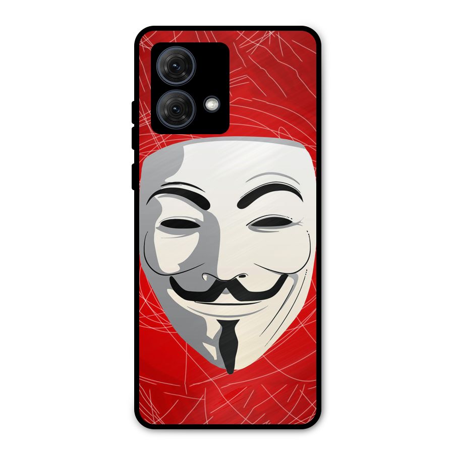 Anonymous Mask Abstract  Metal Back Case for Moto G84