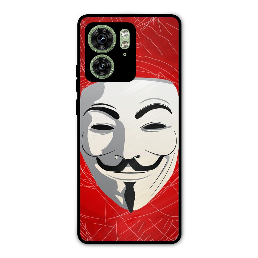 Anonymous Mask Abstract  Metal Back Case for Motorola Edge 40 5G