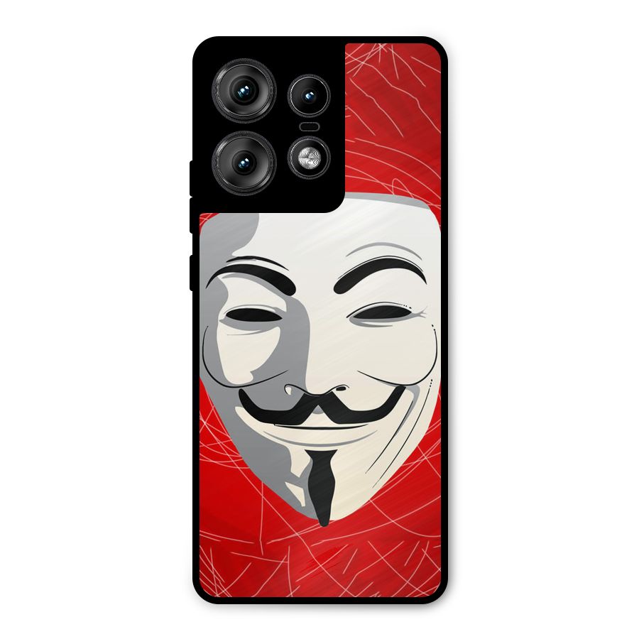 Anonymous Mask Abstract  Metal Back Case for Motorola Edge 50 Pro