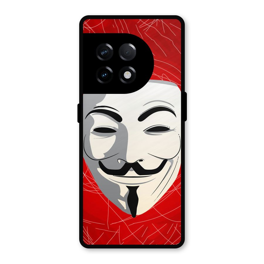 Anonymous Mask Abstract  Metal Back Case for OnePlus 11R