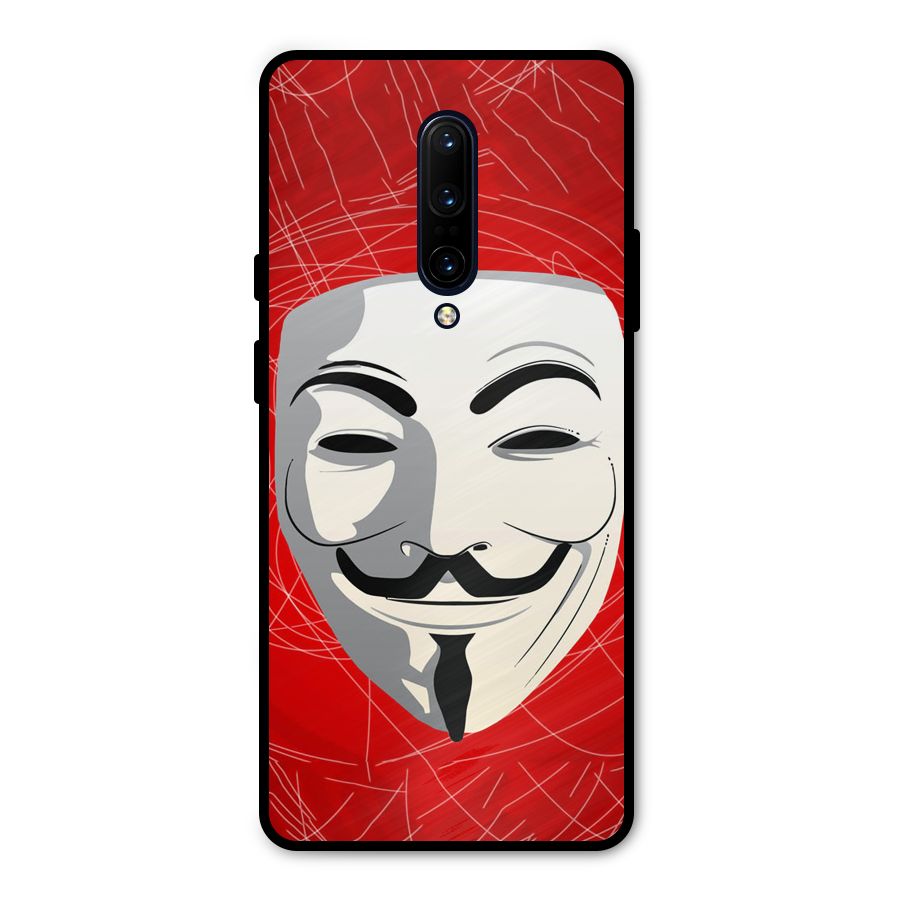 Anonymous Mask Abstract  Metal Back Case for OnePlus 7 Pro
