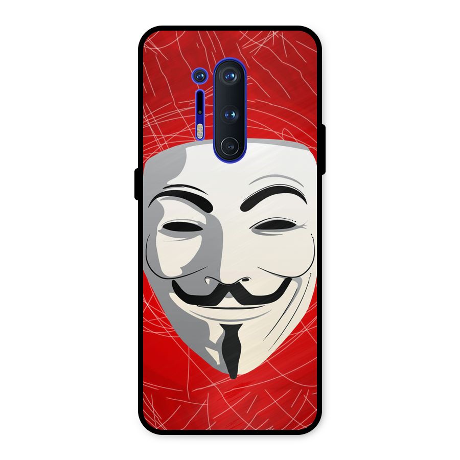 Anonymous Mask Abstract  Metal Back Case for OnePlus 8 Pro