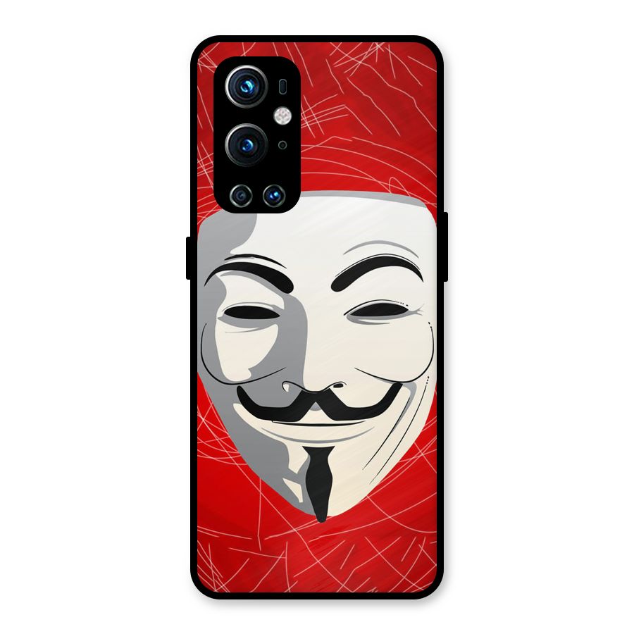 Anonymous Mask Abstract  Metal Back Case for OnePlus 9 Pro