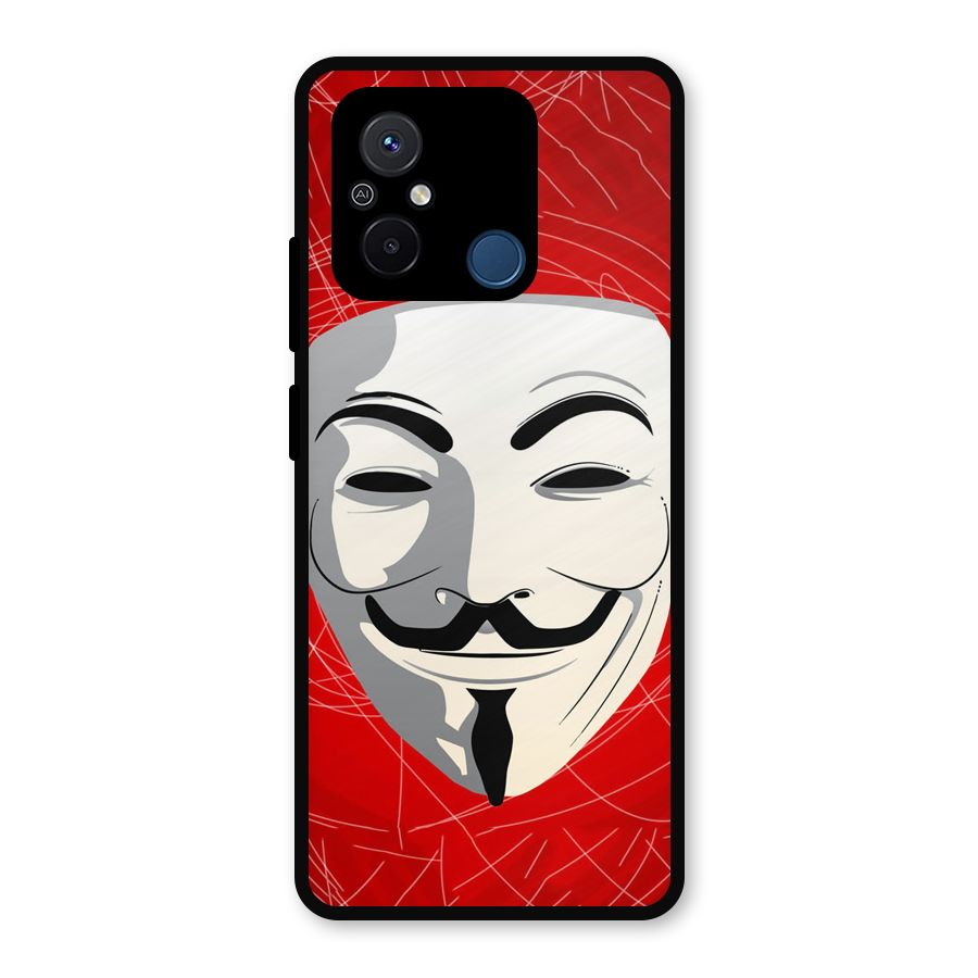 Anonymous Mask Abstract  Metal Back Case for Poco C55
