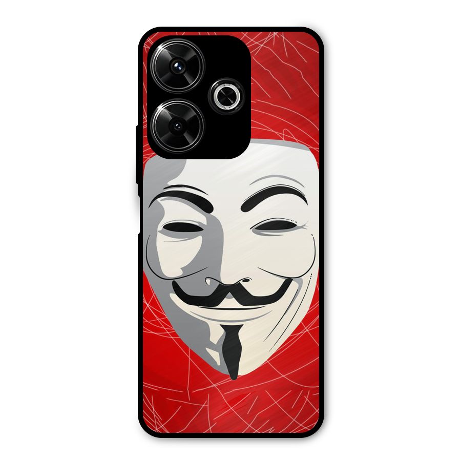 Anonymous Mask Abstract  Metal Back Case for Poco M6 Plus