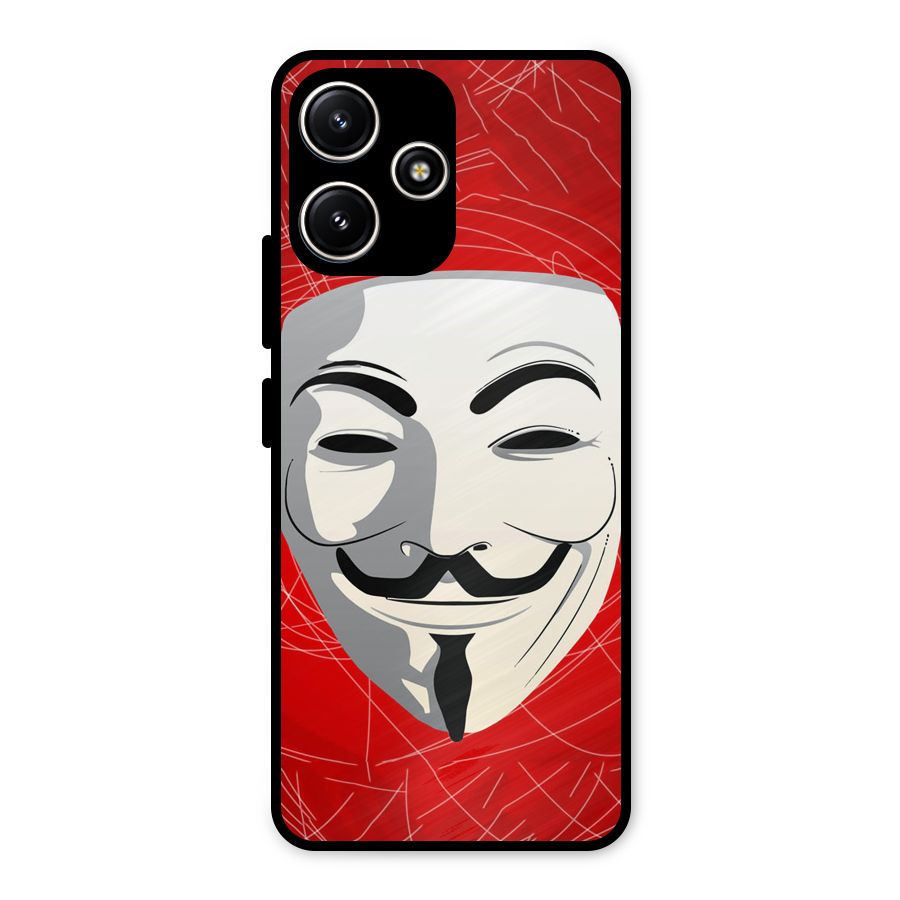 Anonymous Mask Abstract  Metal Back Case for Poco M6 Pro