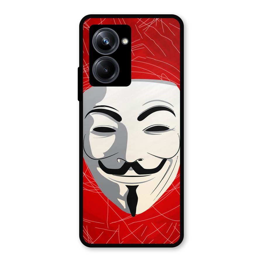 Anonymous Mask Abstract  Metal Back Case for Realme 10 Pro