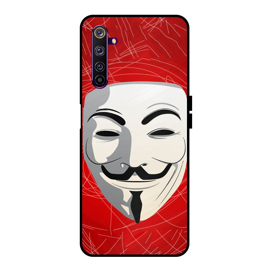 Anonymous Mask Abstract  Metal Back Case for Realme 6 Pro
