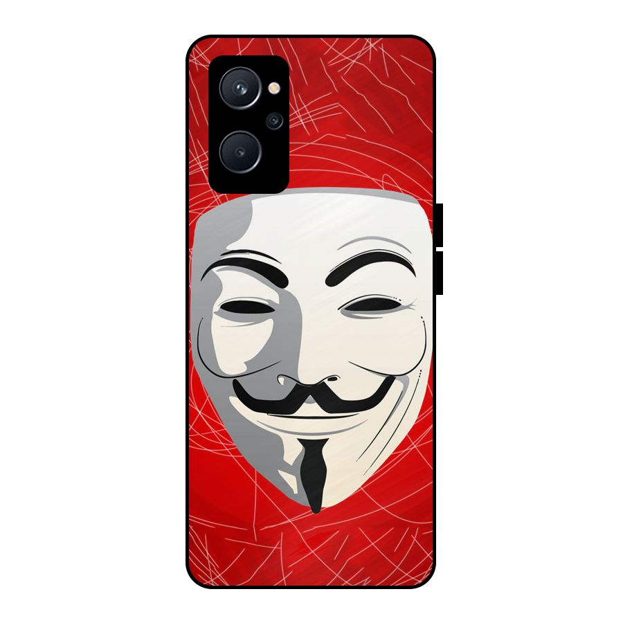 Anonymous Mask Abstract  Metal Back Case for Realme 9i 5G