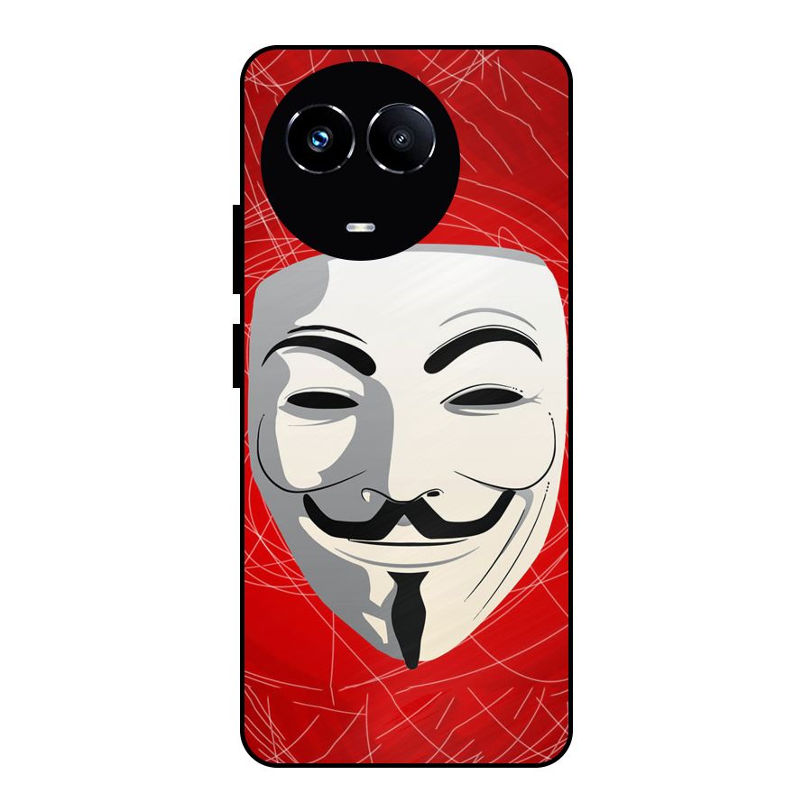 Anonymous Mask Abstract  Metal Back Case for Realme Narzo 60X