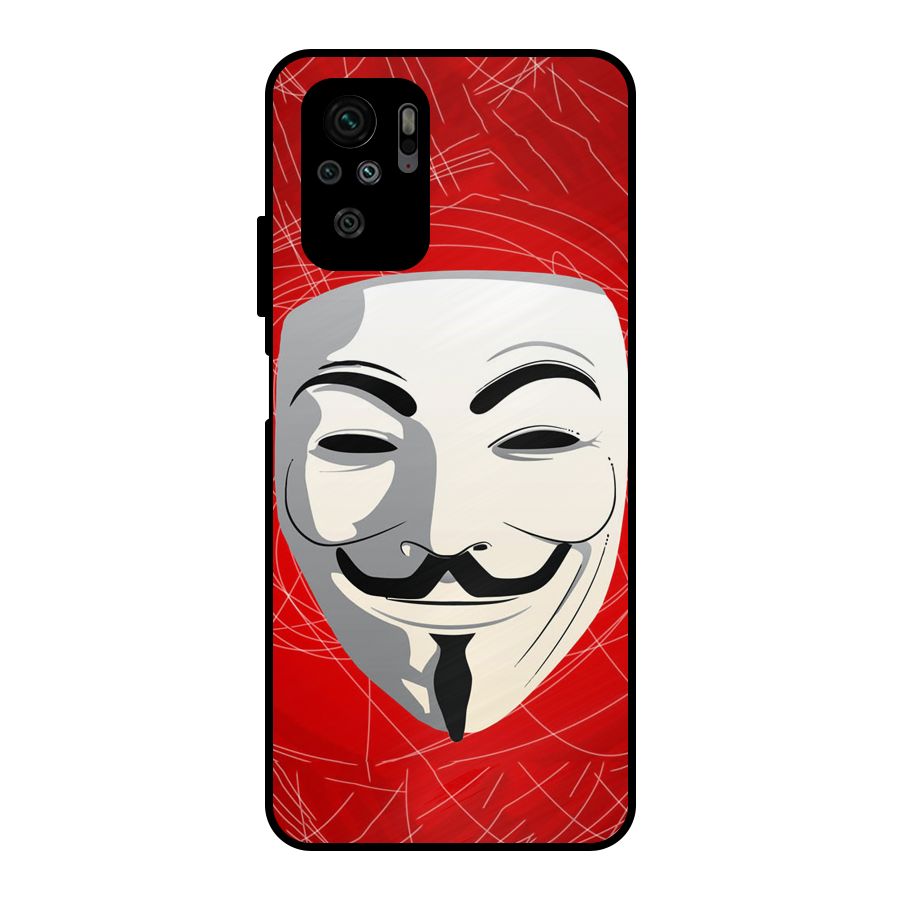 Anonymous Mask Abstract  Metal Back Case for Redmi Note 10S