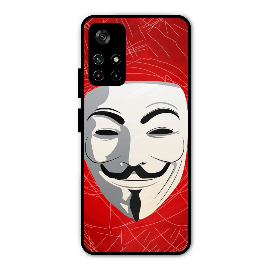 Anonymous Mask Abstract  Metal Back Case for Redmi Note 11T 5G
